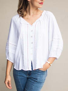 Womenswear: Pagot Lace Blouse-White