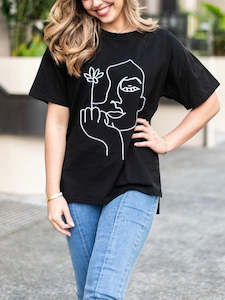 Womenswear: I dont give a Flower Tee- Black