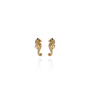 PRE-ORDER: Mini Seahorse Studs (Good Luck) - Gold