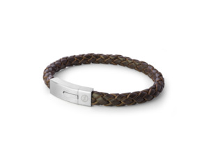 Jewellery: Brown Latitude Bracelet - Steel