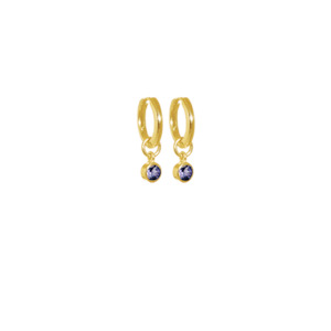 Jewellery: September Huggies (Iolite) - Gold