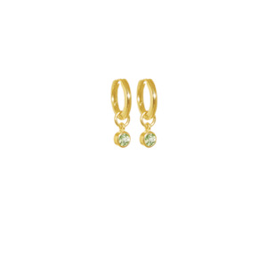 Jewellery: August Huggies (Peridot) - Gold