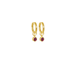 July Huggies (Rhodolite) - Gold