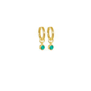 May Huggies (Green Onyx) - Gold