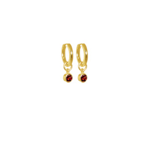 Jewellery: January Huggies (Garnet) - Gold