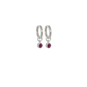 Jewellery: July Huggies (Rhodolite)