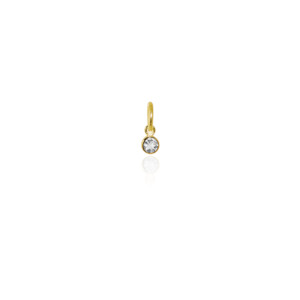 April Pendant Charm (White Topaz) - Gold