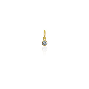 March Pendant Charm (Aquamarine) - Gold