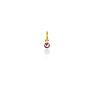 February Pendant Charm (Amethyst) - Gold