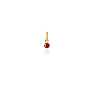 January Pendant Charm (Garnet) - Gold