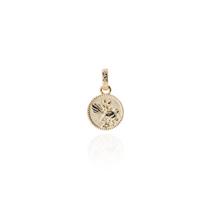 Jewellery: Fantail Coin Pendant Charm (Friendly) - Gold