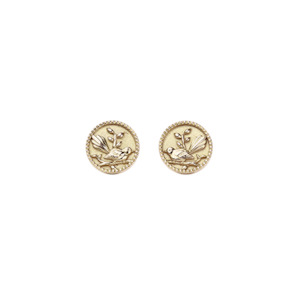 Fantail Coin Studs (Friendly) - Gold