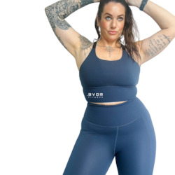 Blue Steel Racer Sports Bra