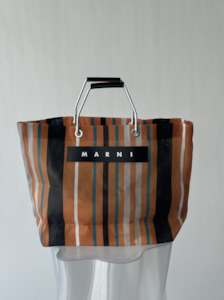 MARNI MARKET STRIPE multicolor orange bag