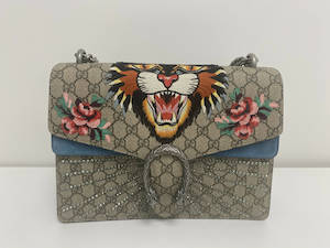 Second hand clothing: Dionysus Embroidered Tiger Medium Shoulder Bag