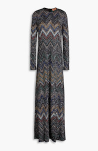 Missoni Long dress in viscose blend with zigzag and sequins