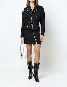 Second hand clothing: Alexandre Vauthier belted biker mini dress 100% leather