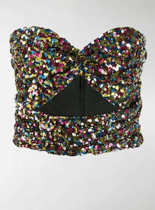 Second hand clothing: THE ATTICO Sequinned strapless top - New with tags