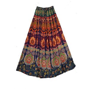 Skirt Long Bagru – Dark Blue