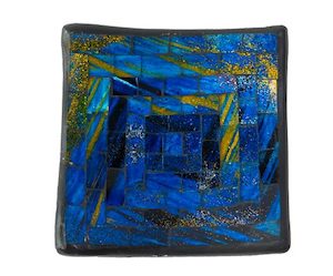 Candles and Soy Melts: Mosaic Plate Small – Blue