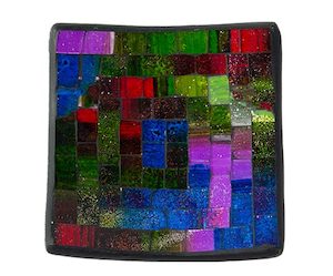 Candles and Soy Melts: Mosaic Plate Small – Blue/Purple