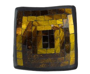 Candles and Soy Melts: Mosaic Plate Small – Gold