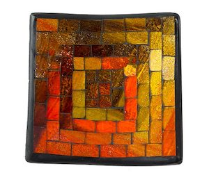 Candles and Soy Melts: Mosaic Plate Small – Orange