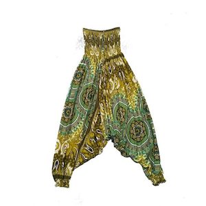 Aladdin Pants – Green Paisley