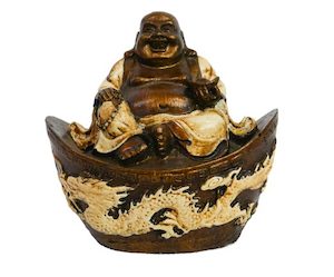 Buddha In Boat Small White