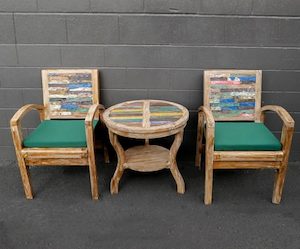 Furniture: Recycled Teak Set Table and Chair