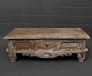 Furniture: Recycled Teak Table Carved