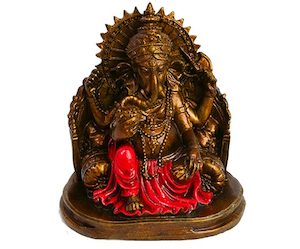 Ganesha on Throne Red