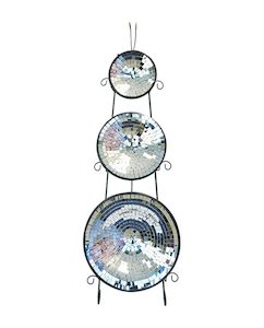 Round Mosaic Plate Set 3 – Silver