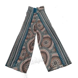 Wrap Feature Pants – Teal Brown