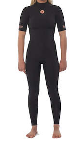 Sisstrevolution: Sisstrevolution 7 Seas Shortarm Backzip Wetsuit - Black