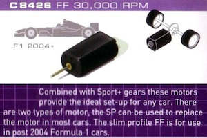 Scalextric Parts And Track Accessories: Scalextric 1/32 FP Motor 30K RPM with wires (C8426)