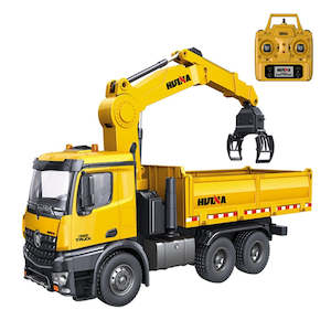 Excavators Trucks And Diggers: Huina 1:14 2.4G Truck with Hiab Claw (1575)