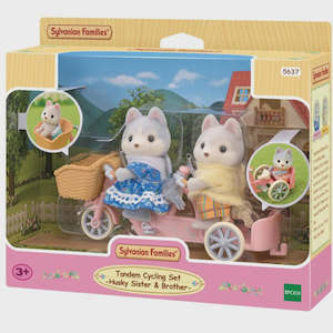 Sylvanian Families Tandem Cycling Set Husky Sister And Brother (5637)