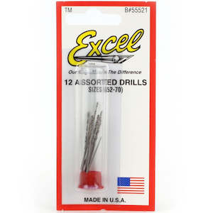 Modelling Tools: Excel Tools 12 Assorted Micro Drill bits (55521)