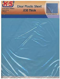 K & S Clear Plastic Sheets .030 in. pack of 2 (11-1306)