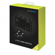 Mbeat 4 Port Powered HDMI Switch with Remote Control