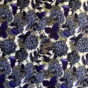 Hydrangea Floral Printed Viscose - Purple