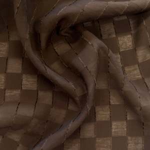 Viscose Nylon Clipped Square Jacquard - Chocolate