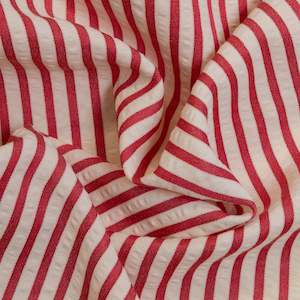 Fabrics textile: Mini Seersucker Stripe - Pink Red