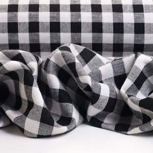 Linen Cotton Gingham - Black & White