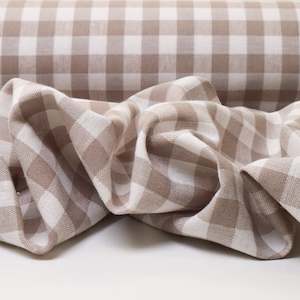 Linen Cotton Gingham - White & Earth