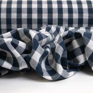 Linen Cotton Gingham - White & Navy