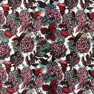 Hydrangea Floral Printed Viscose - Pink