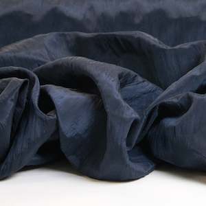 Lightweight Crinkle Satin - Navy