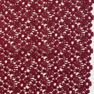 Embroidered Floral Lace Deadstock - Bordeaux